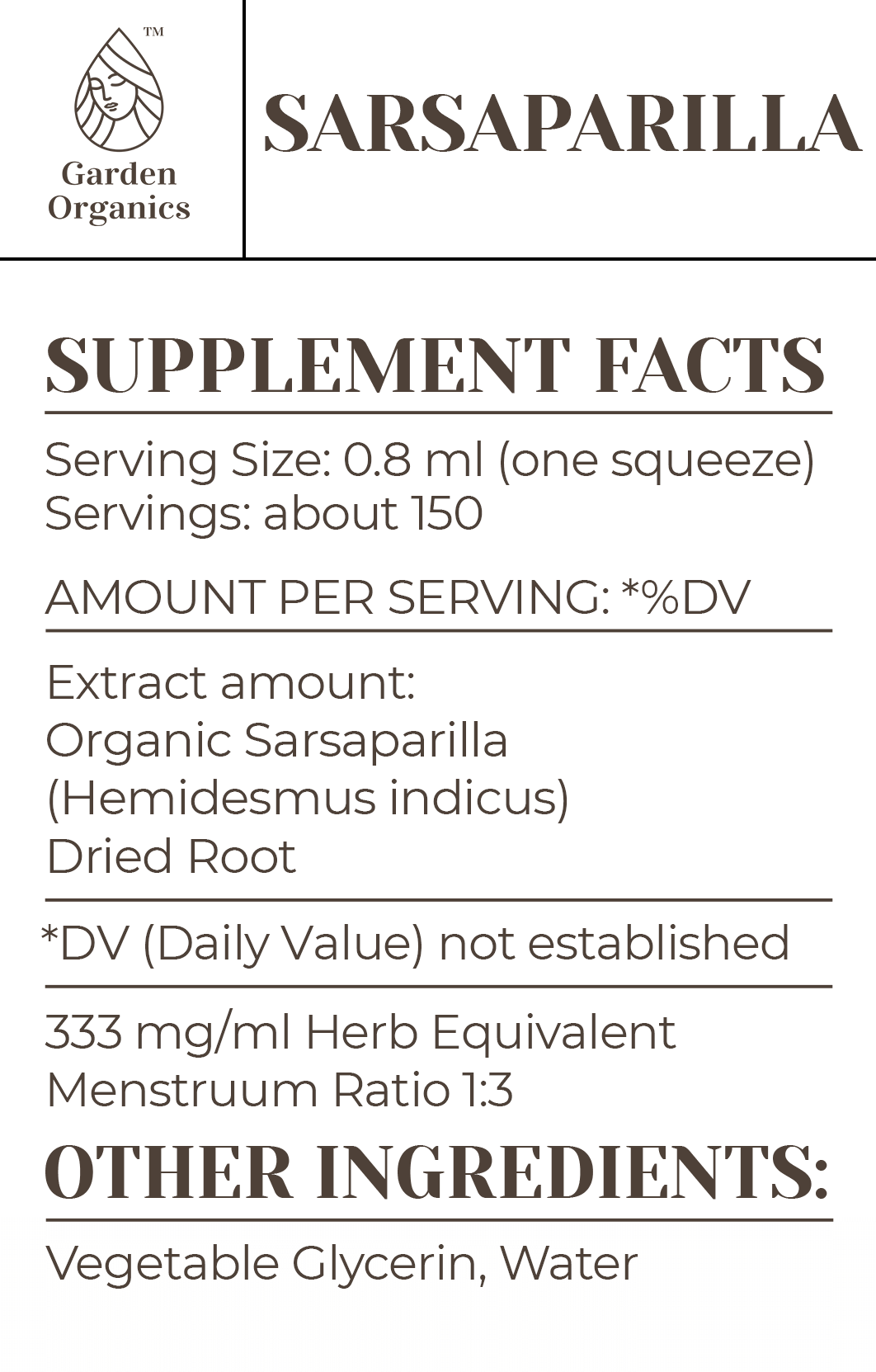 Buy Sarsaparilla Tincture online - Garden Organics