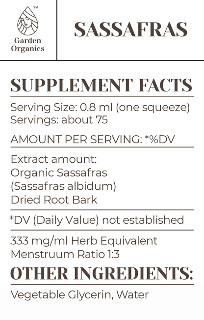 Buy Sassafras Tincture online - Garden Organics