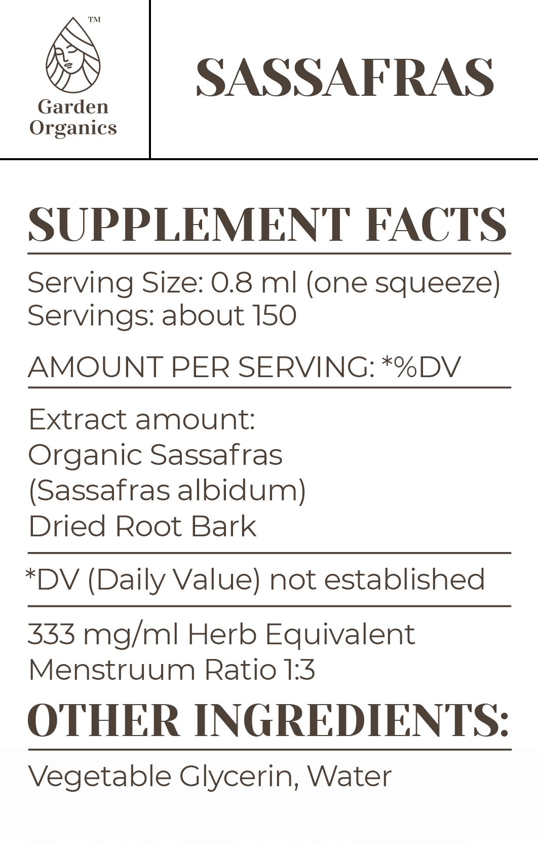 Buy Sassafras Tincture online - Garden Organics