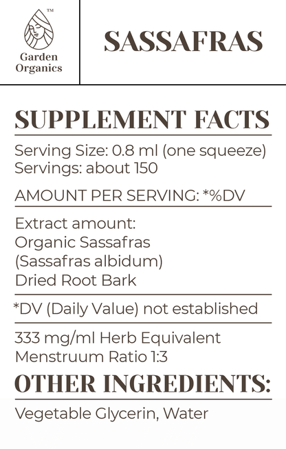 Buy Sassafras Tincture online - Garden Organics