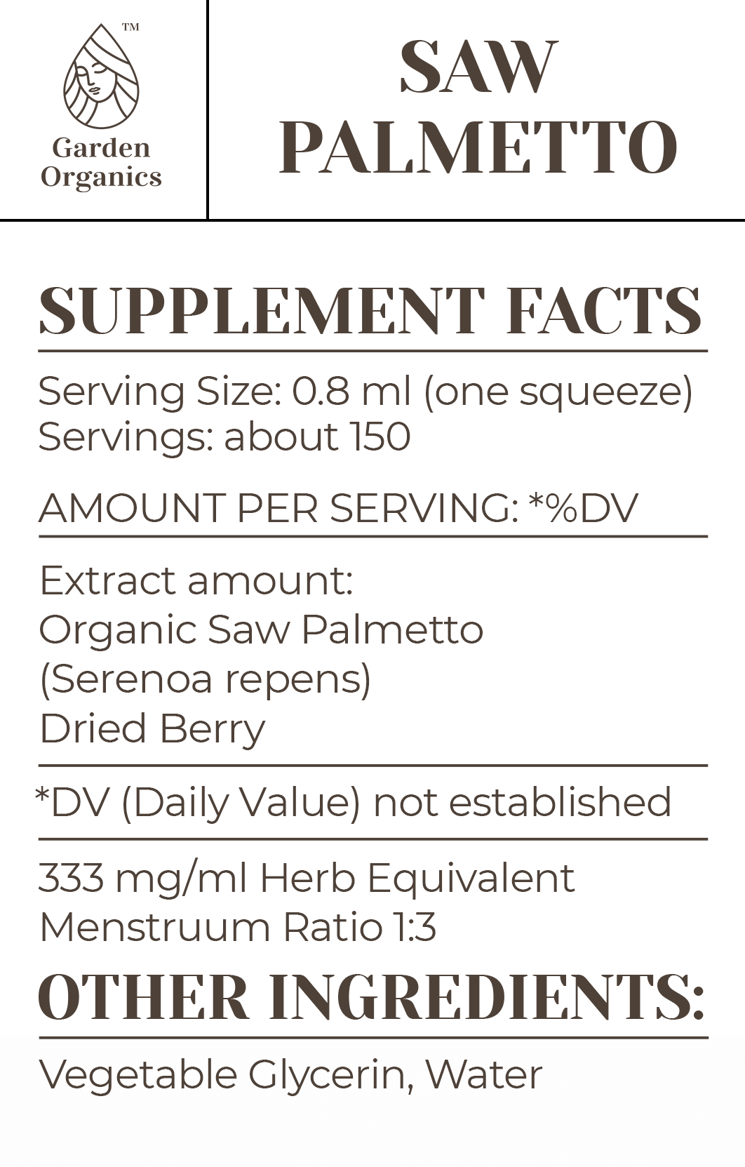Buy Saw Palmetto Tincture online - Garden Organics