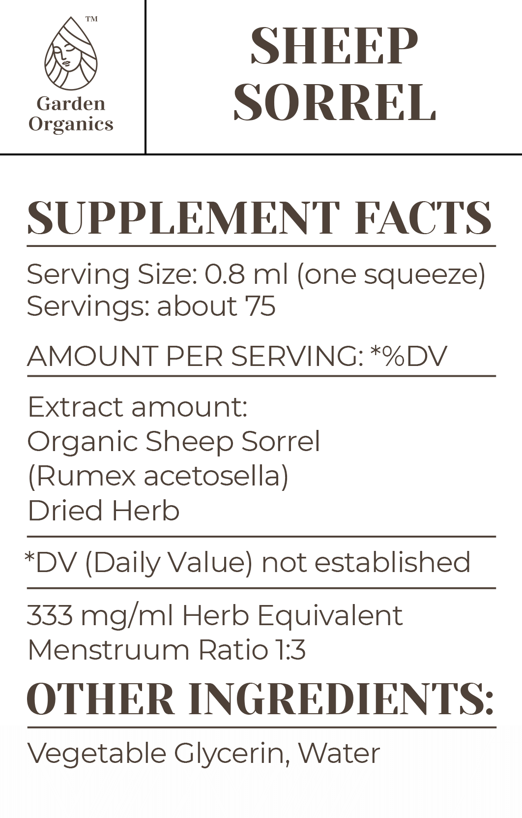 Buy Sheep Sorrel Tincture online - Garden Organics