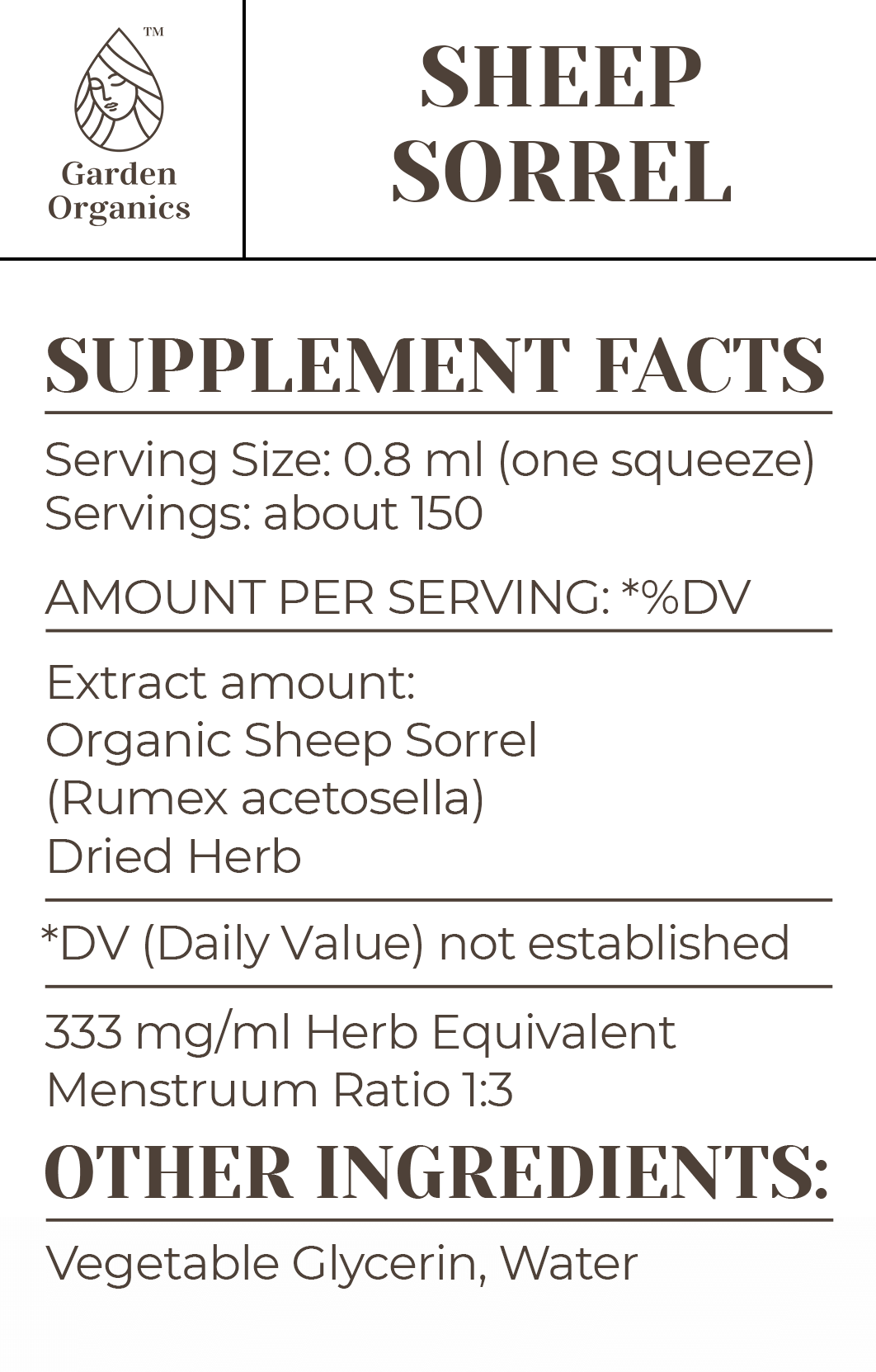Buy Sheep Sorrel Tincture online - Garden Organics