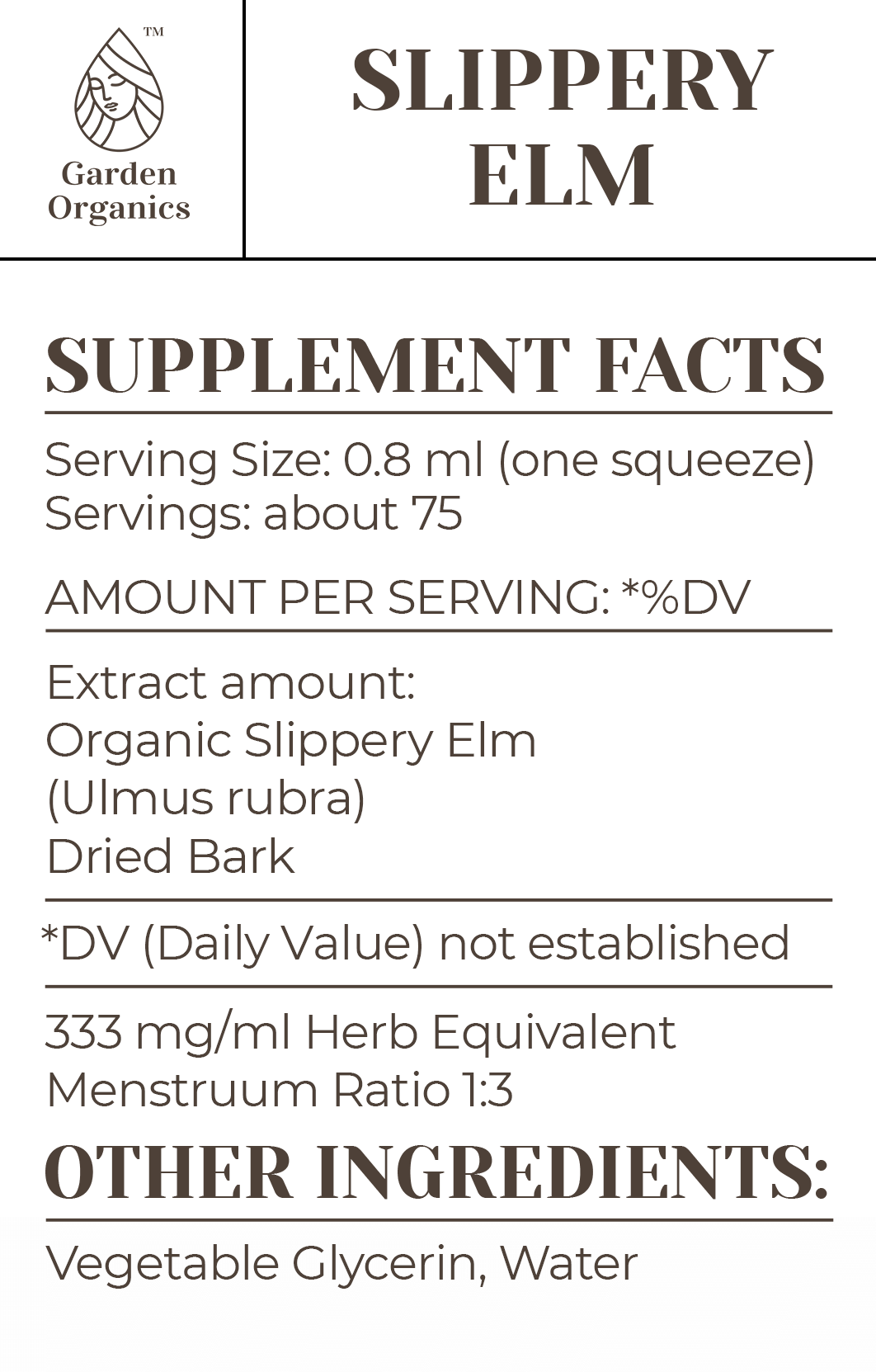 Buy Slippery Elm Tincture online - Garden Organics