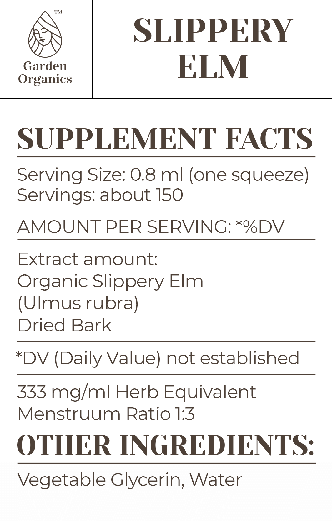 Buy Slippery Elm Tincture online - Garden Organics