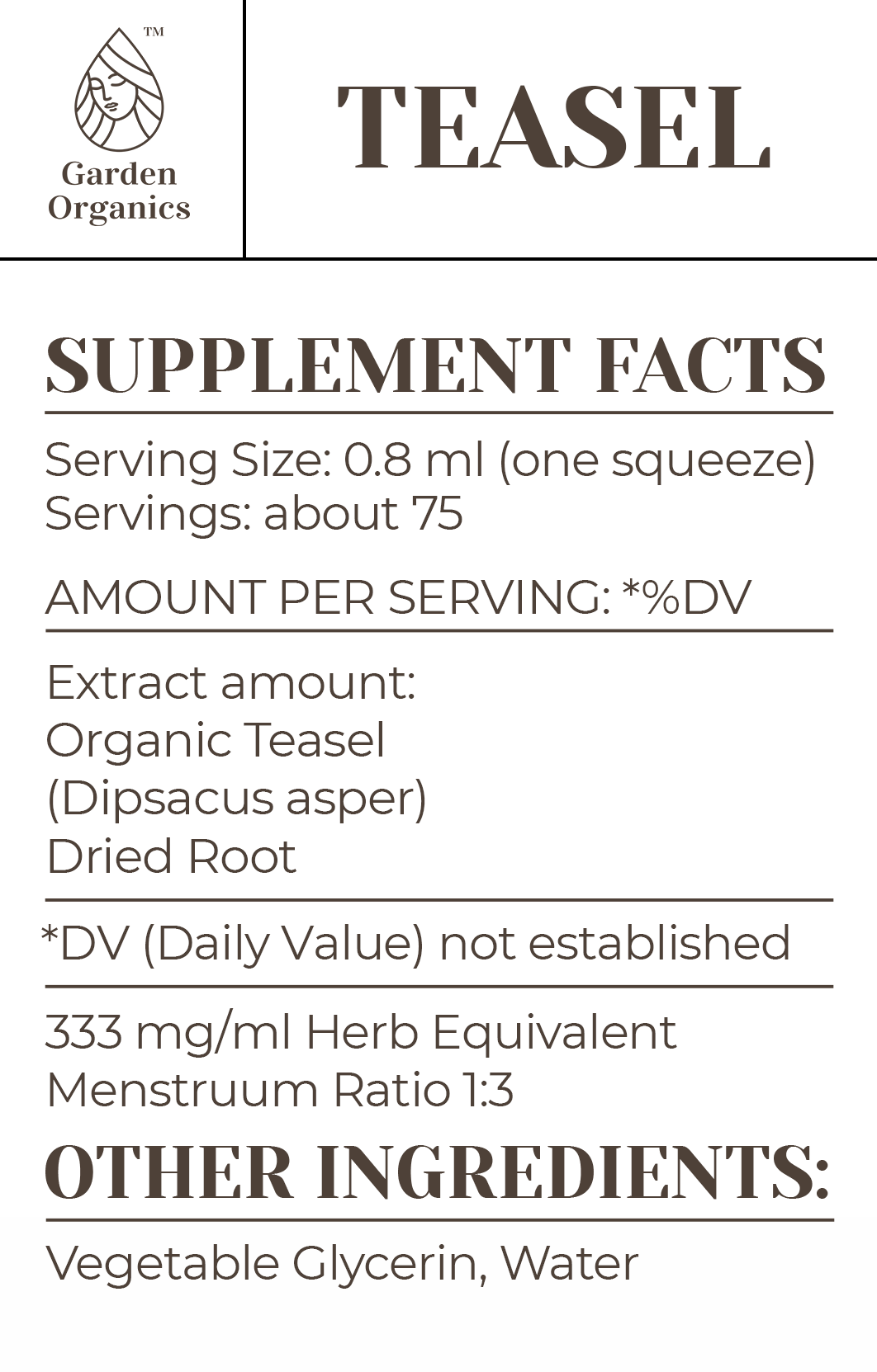 Buy Teasel Tincture online - Garden Organics