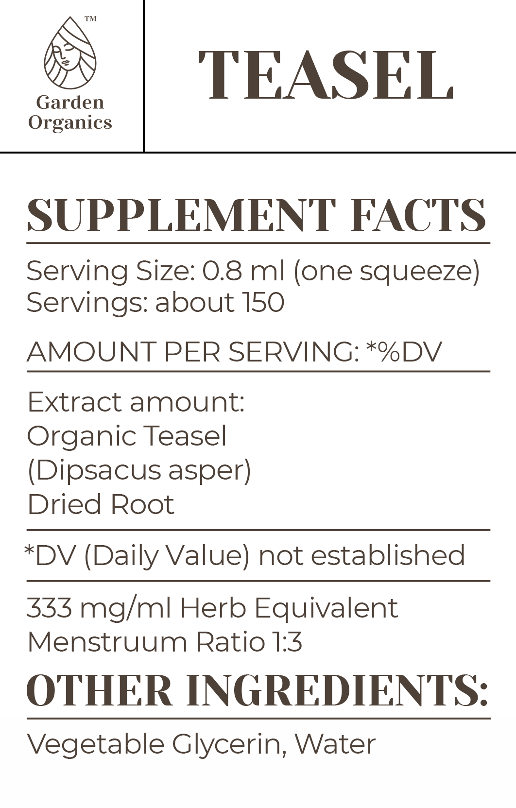 Buy Teasel Tincture online - Garden Organics