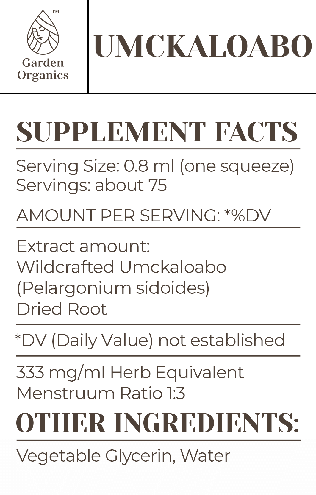 Buy Umckaloabo Tincture online - Garden Organics