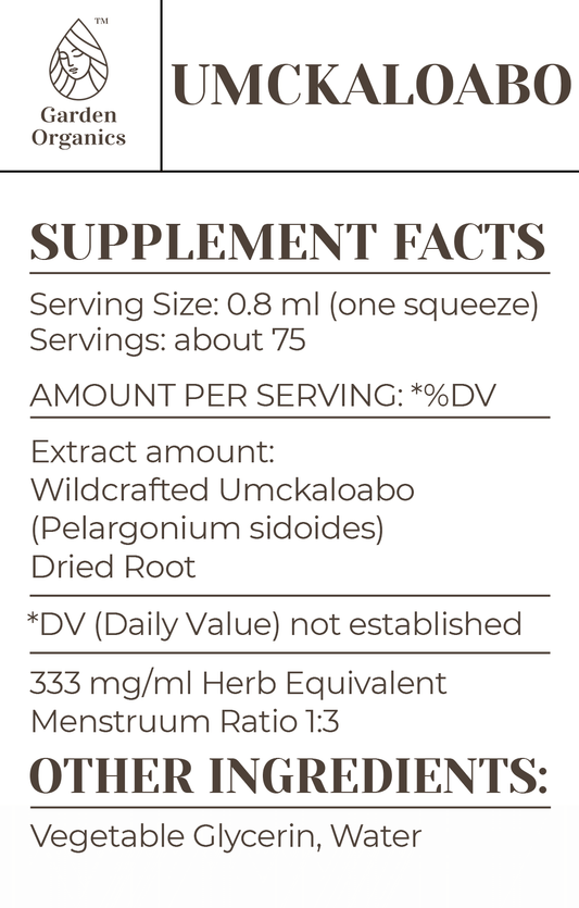 Buy Umckaloabo Tincture online - Garden Organics