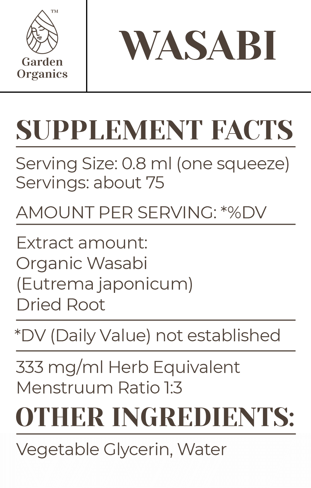 Buy Wasabi Tincture online - Garden Organics