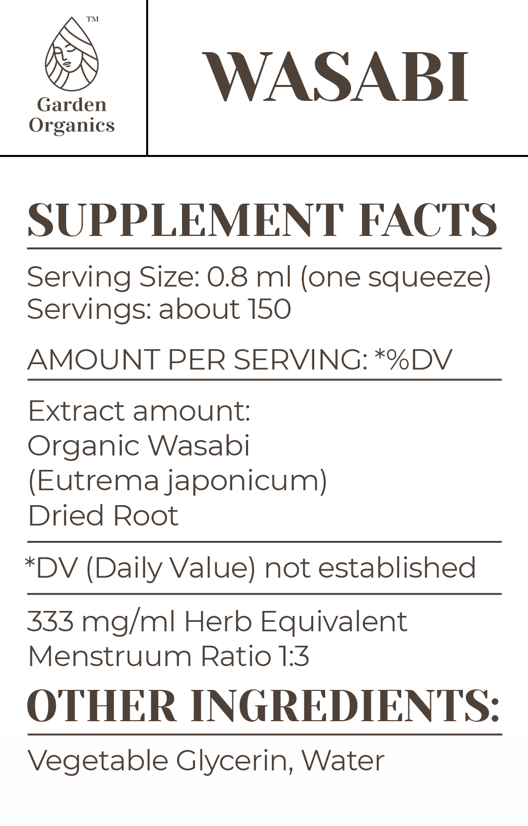 Buy Wasabi Tincture online - Garden Organics