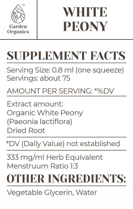 Buy White Peony Tincture online - Garden Organics